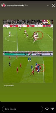 Morgan Gibbs-White's Instagram story