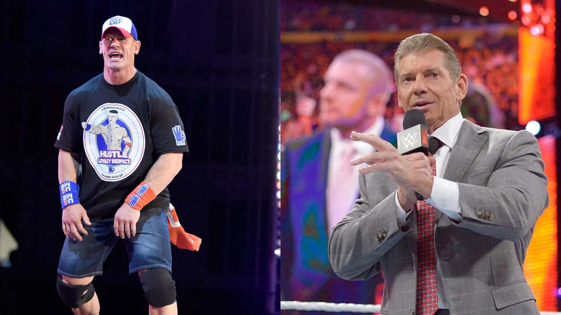 John Cena (left), Vince McMahon (right)