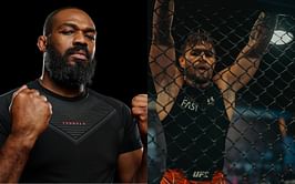 Jon Jones reacts as Conor McGregor looks slick shadowboxing to Michael Jackson song