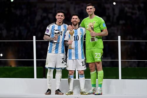 Enzo Fernandez (left) won the World Cup in 2022.