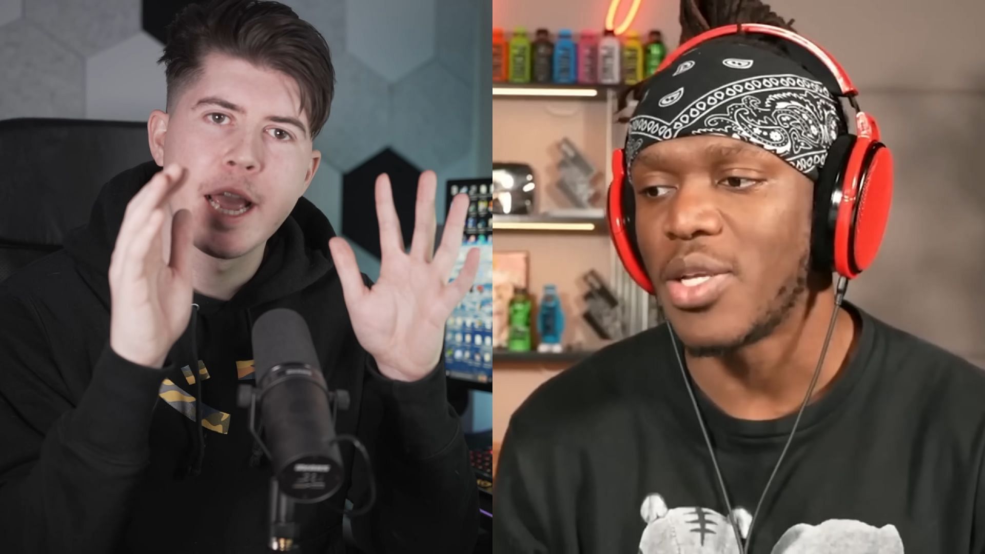 YouTuber walks back crypto pump-and-dump accusations about KSI (Image via Kavos/YouTube, KSI/YouTube)