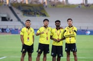 Jeremy (extreme left) is only among a group of youngsters promoted from the Reserves by Hyderabad FC.