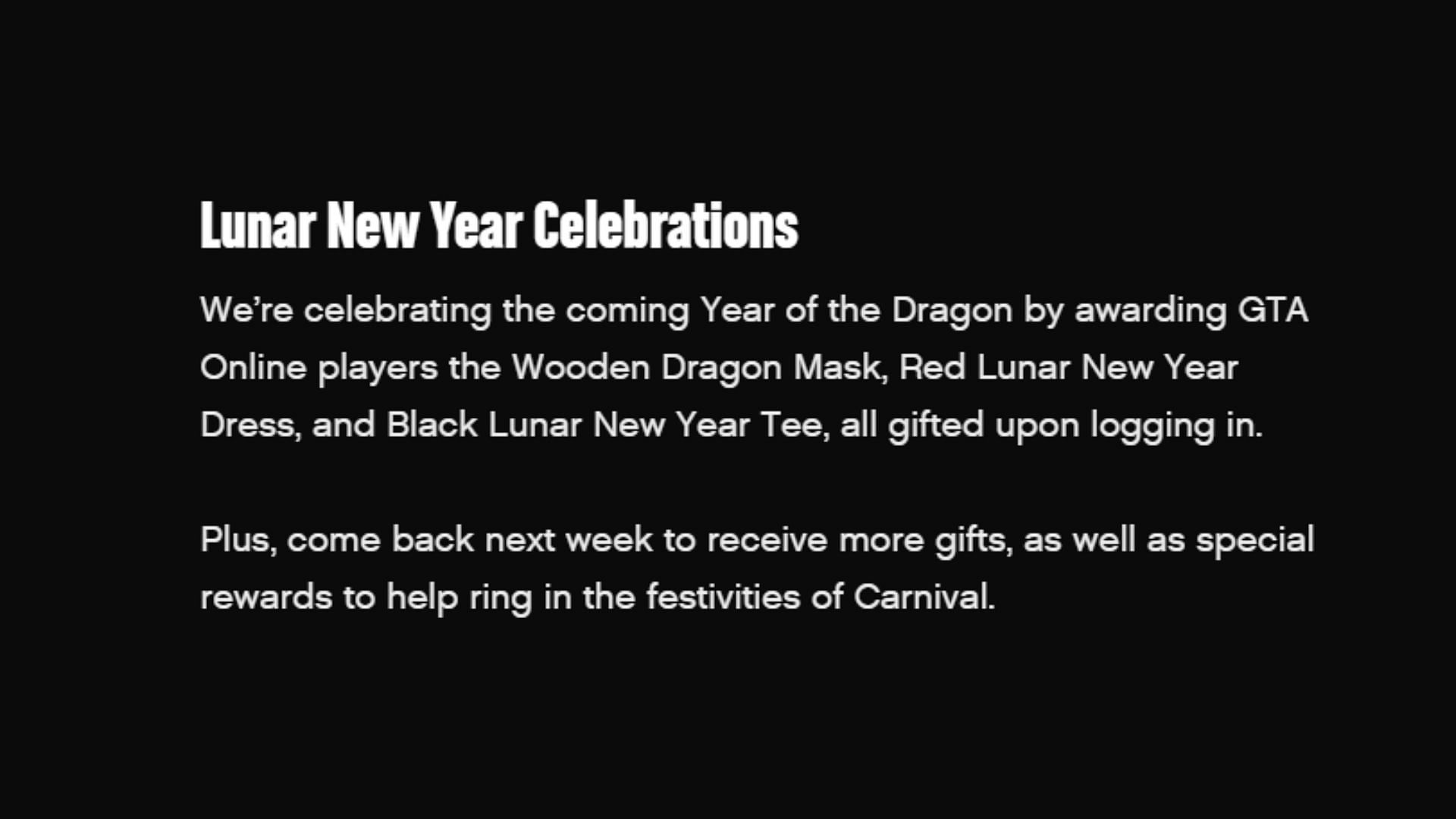 Rockstar Games confirms more gifts and special rewards (Image via Rockstar Games Newswire)