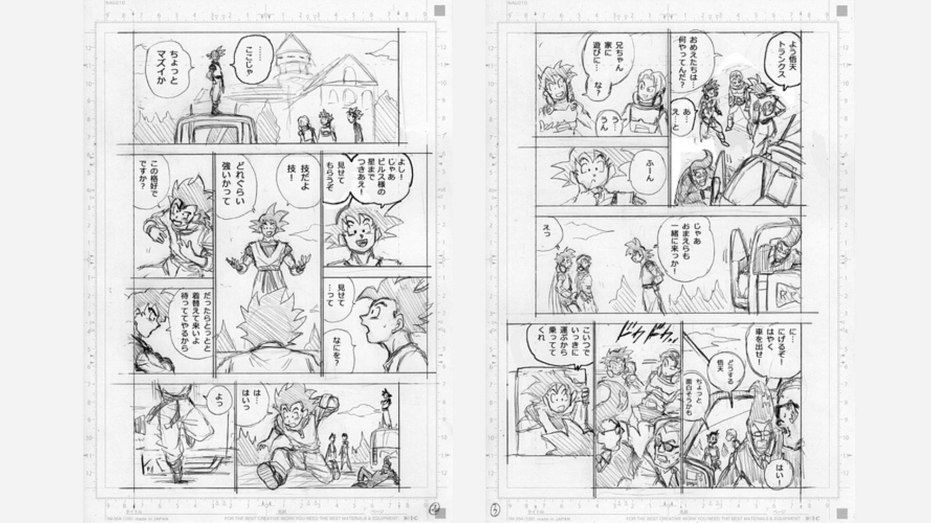 Sneak-Peek images from Dragon Ball Super chapter 102 storyboard (Image via Shueisha)
