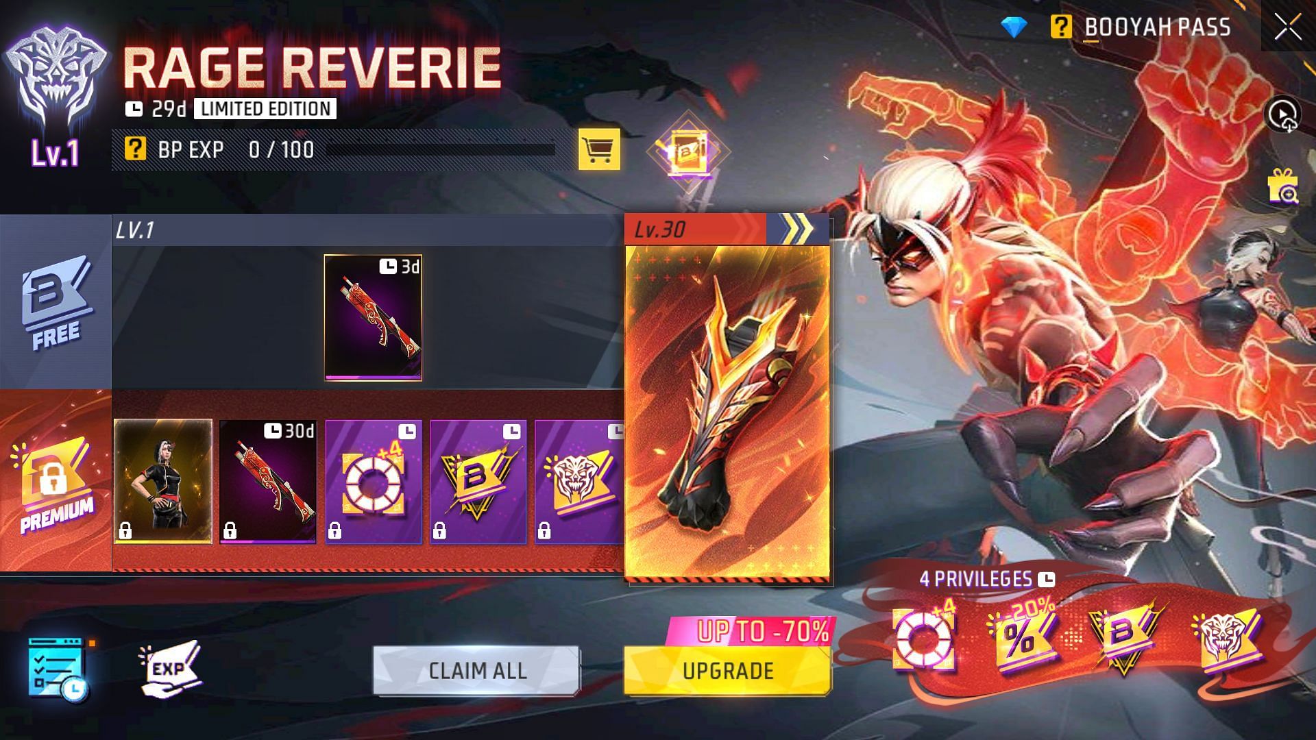 Here are the main rewards of the Booyah Pass (Image via Garena)