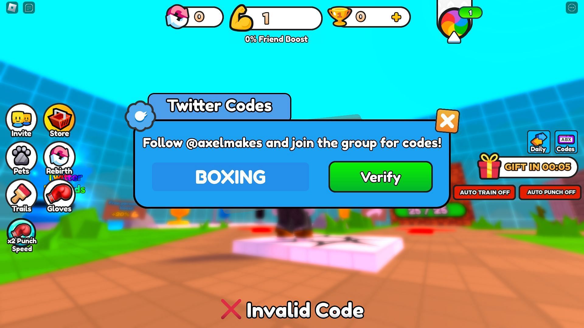 Troubleshooting codes for Punch Wall Simulator (Image via Roblox)