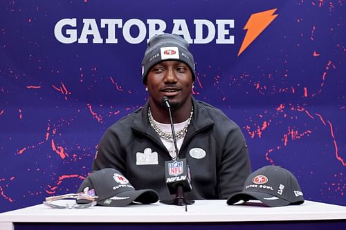 Deebo Samuel during Super Bowl LVIII Opening Night