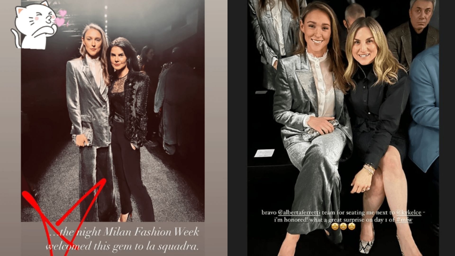 Kylie Kelce graces the Alberta Ferretti fashion show during Milan Fashion Week