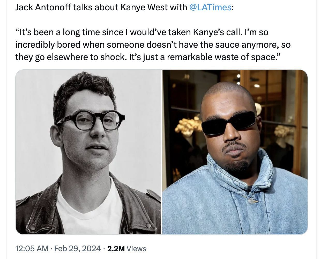 Social media users troll Jack for his comments against Kanye West. (Image via @PopCrave/ X)