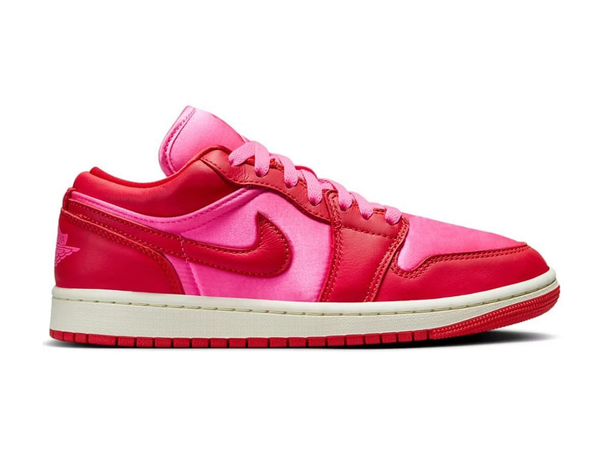 The Air Jordan 1 Low SE &quot;Pink Blast&quot; sneakers (Image via StockX)