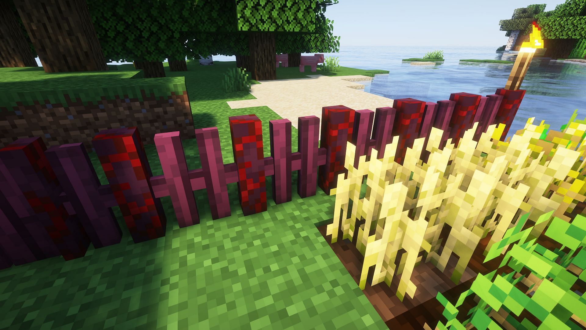 An example of an improved fence. (Image via Mojang)