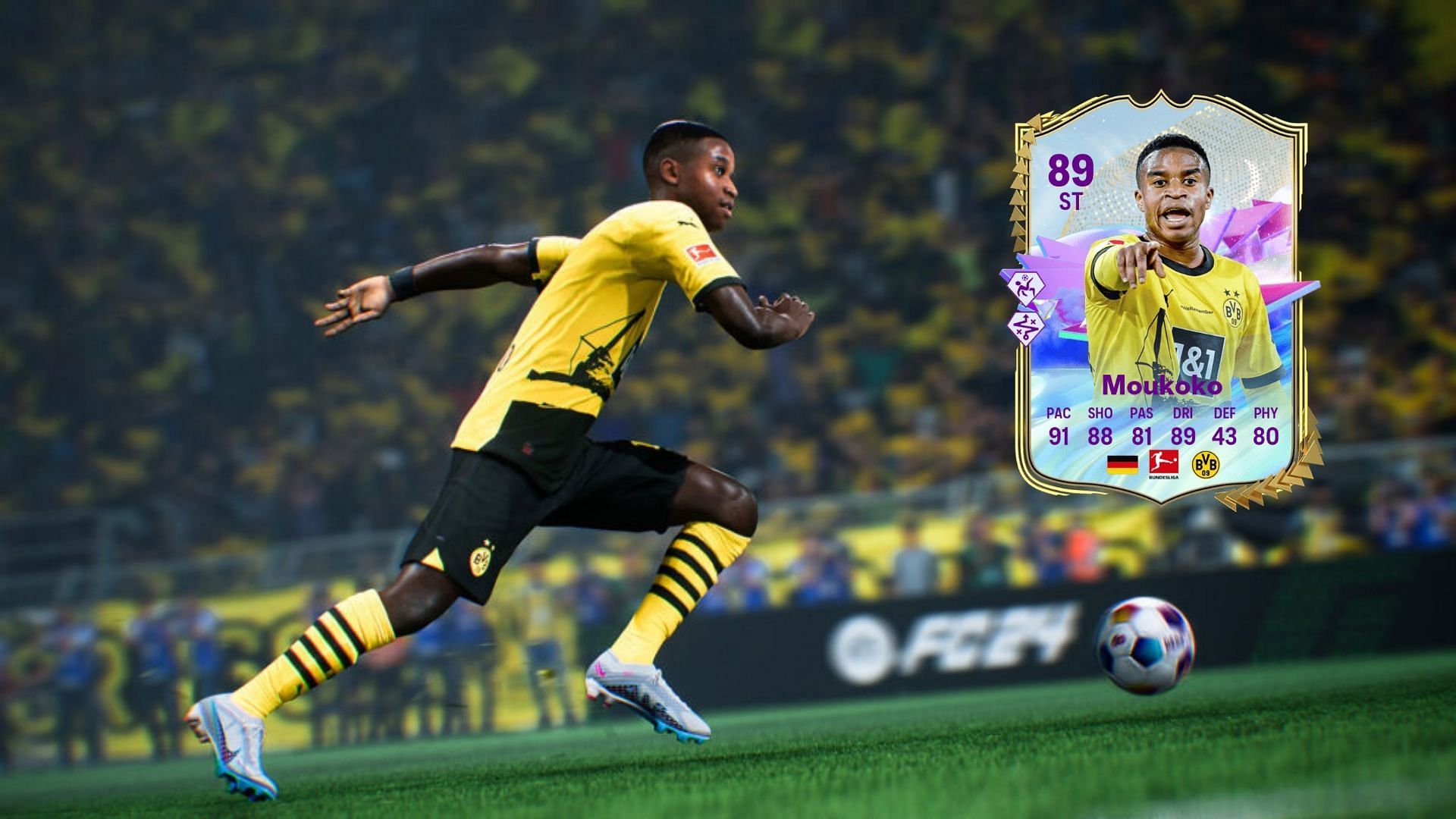 German prodigy Youssoufa Moukoko is the youngest player on the list of best EA FC 24 Future Star players (Image via EA Sports)