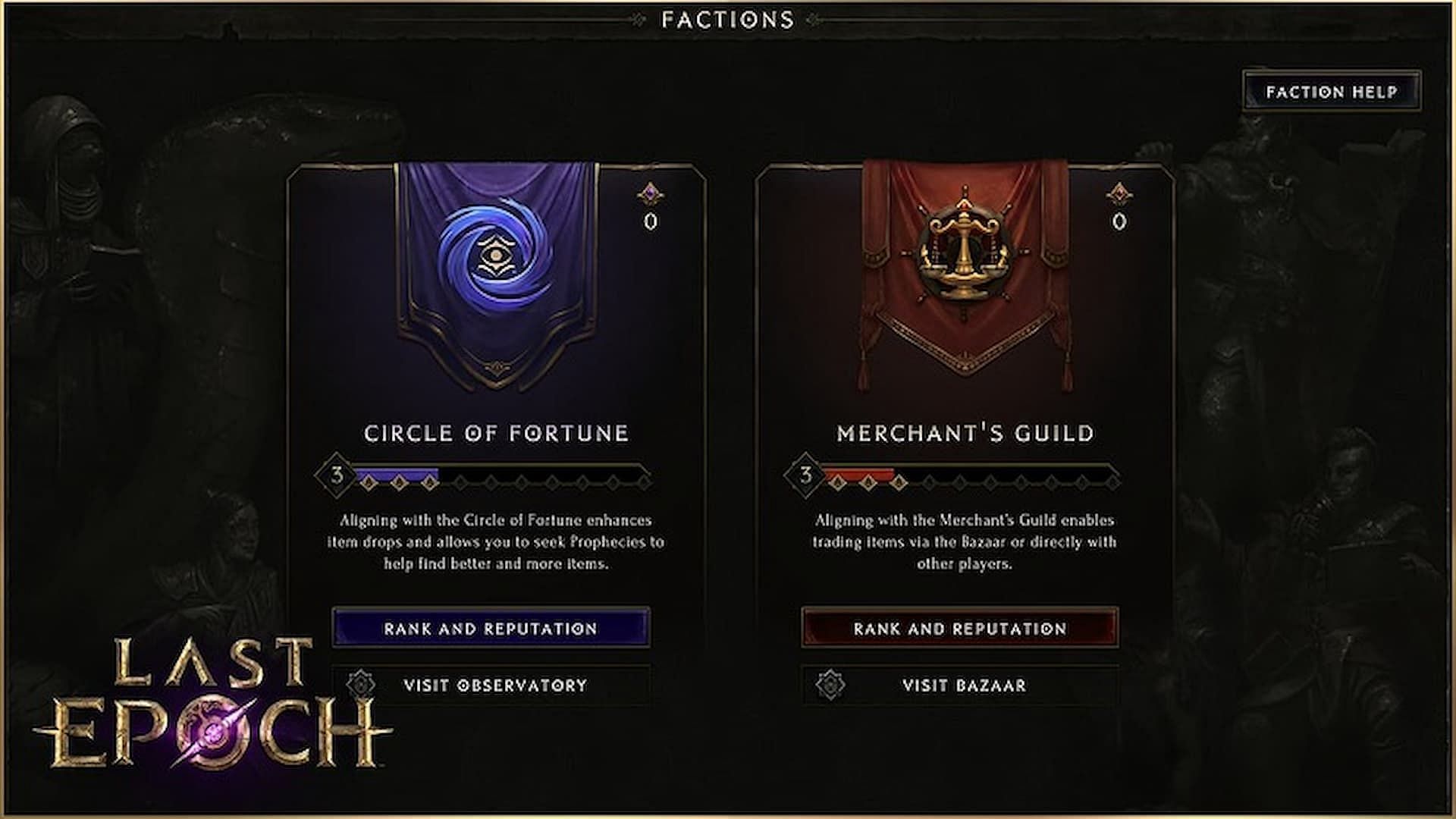 Circle of Fortune and Merchant&#039;s Guild are the major new additions to Last Epoch (Image via Eleventh Hour Games)