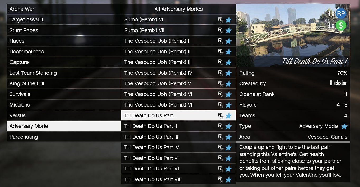 The Till Death Do Us Part Adversary Mode can be started from the pause menu (Image via X/@TezFunz2)