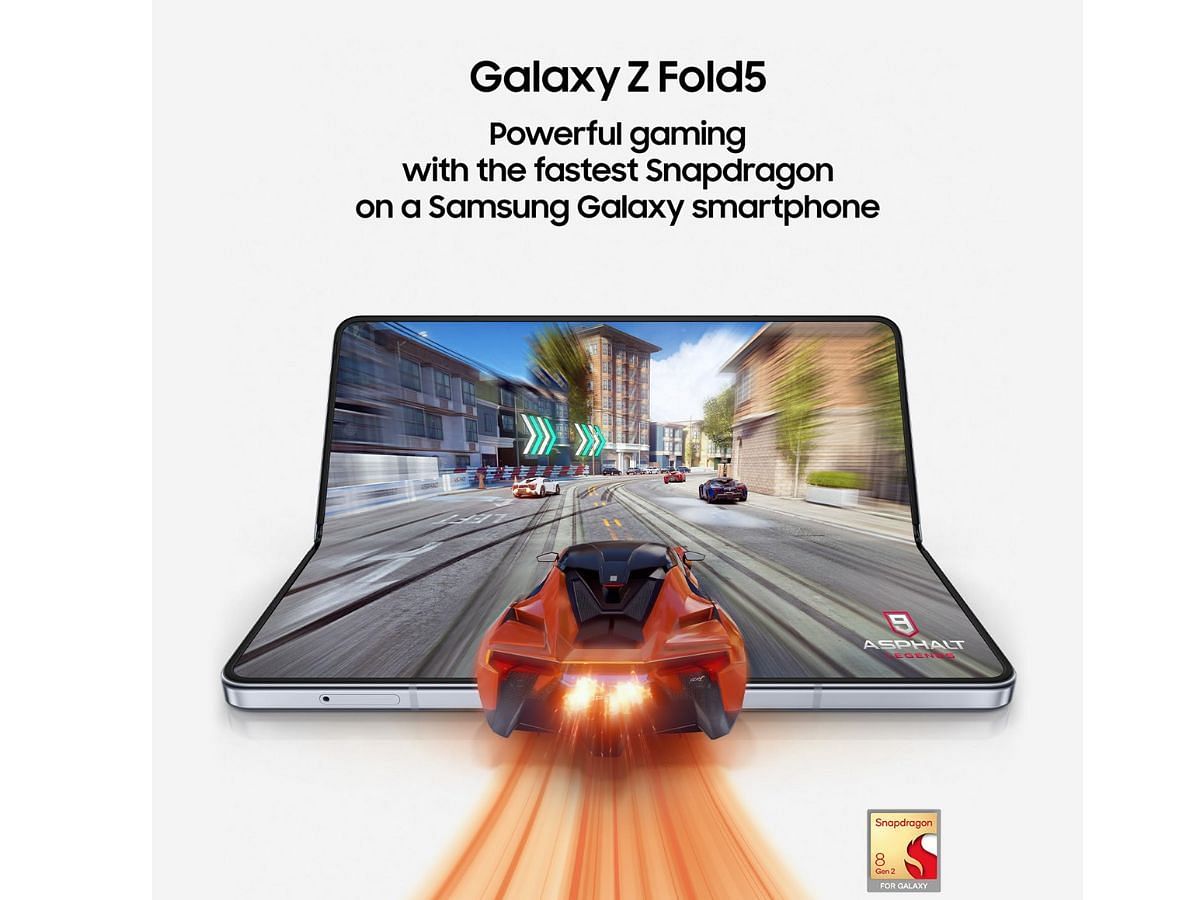 The Samsung Galaxy Z Fold 5 is powered by the Snapdragon 8 Gen 2 (Image via Samsung)