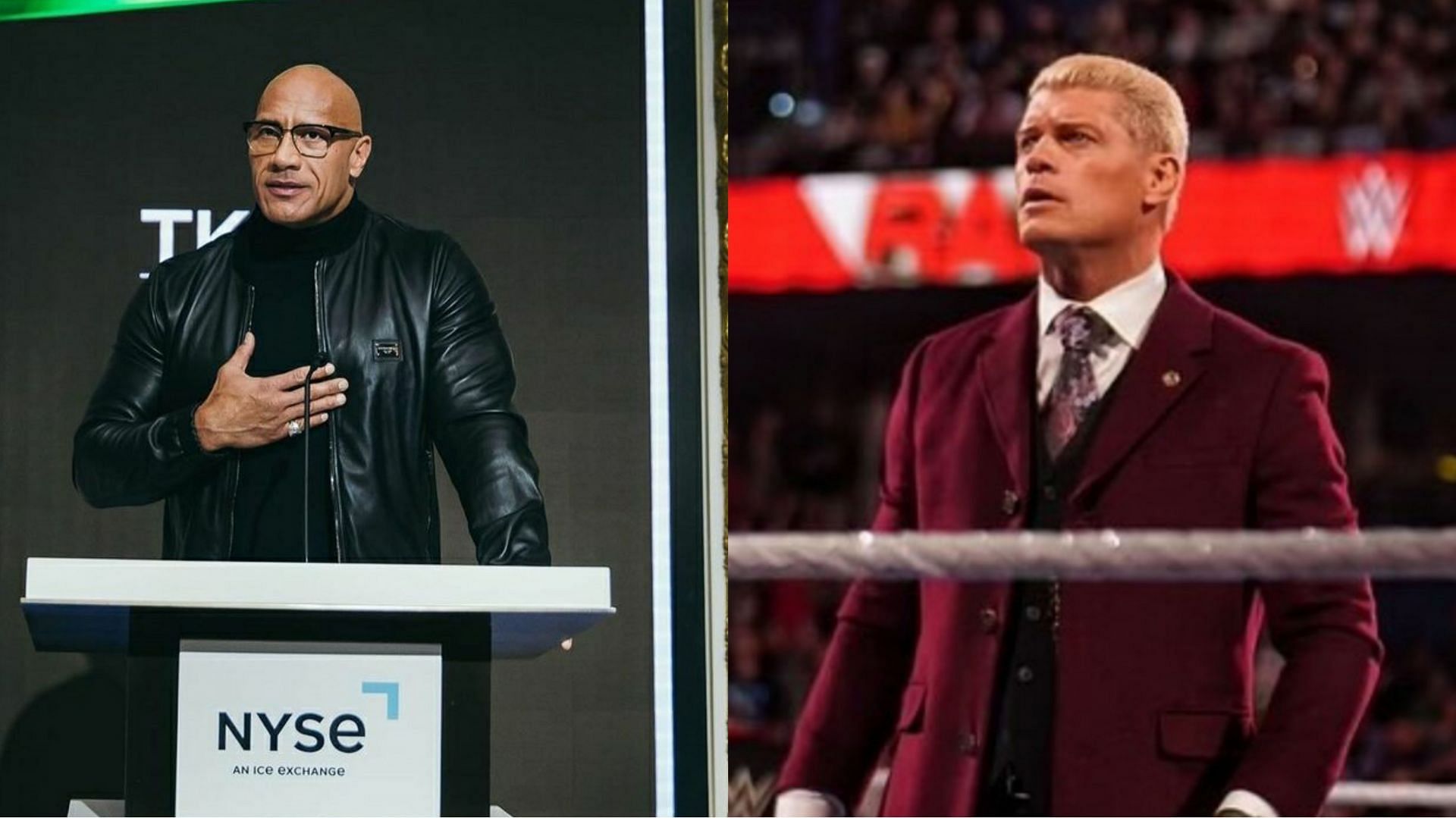 The Rock (left); Cody Rhodes (right)