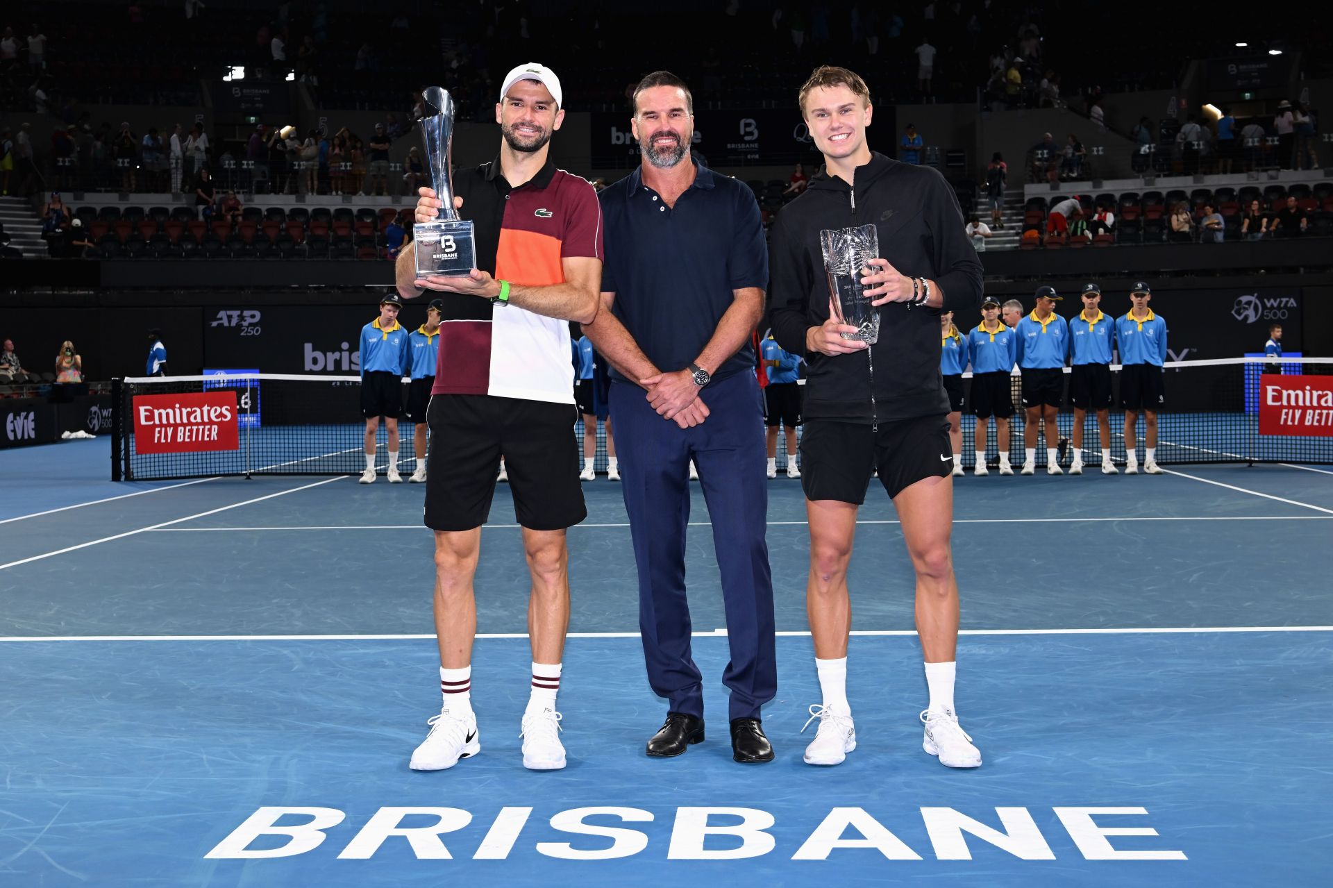 Holger Rune with the runner-up trophy at the 2024 Brisbane International: Day 8