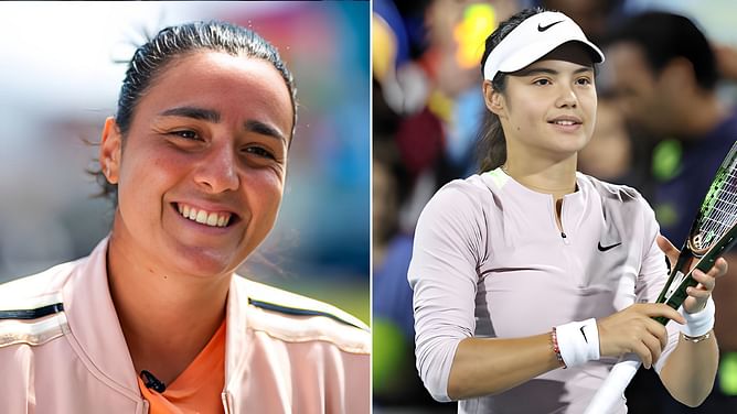WATCH: Emma Raducanu and Ons Jabeur in splits as cat invades court before their Abu Dhabi Open clash