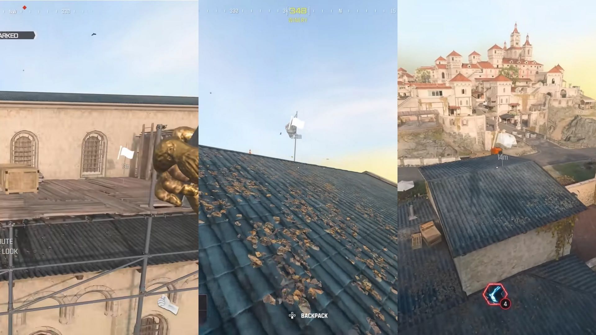 Location of the first three successive flags (Image via Activision || YouTube/MrDalekJD)