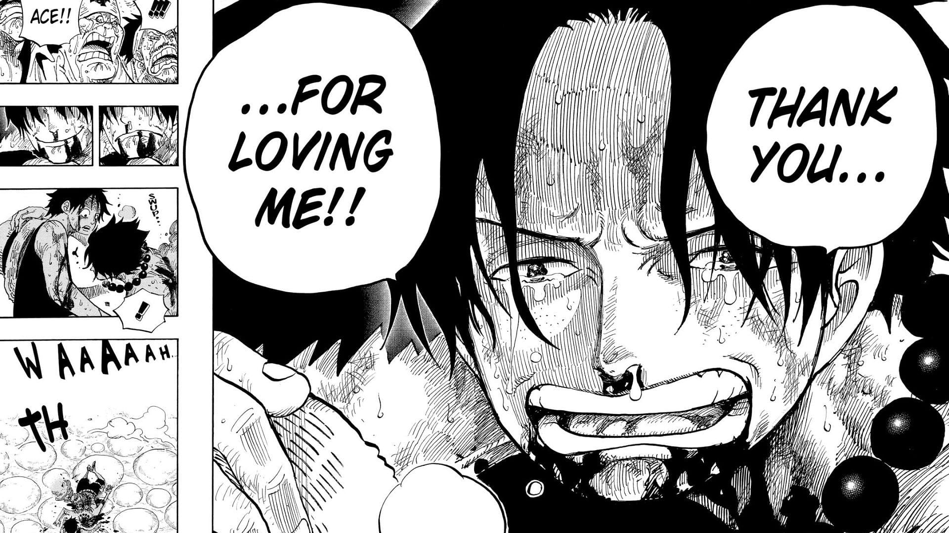 Portgas D. Ace&#039;s final moments (Image via Shueisha)