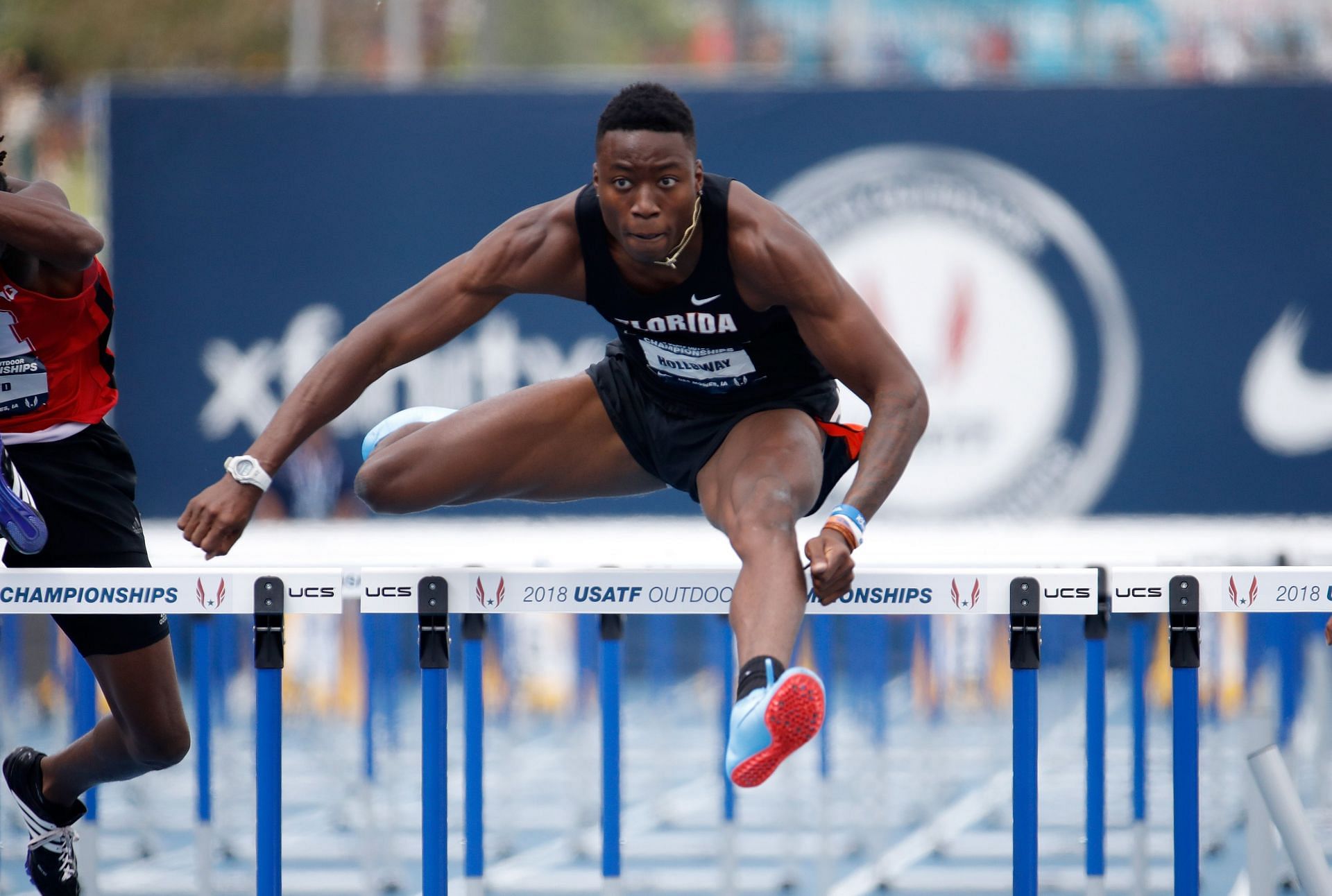 Grant Holloway at the 2018 USATF Outdoor Championships