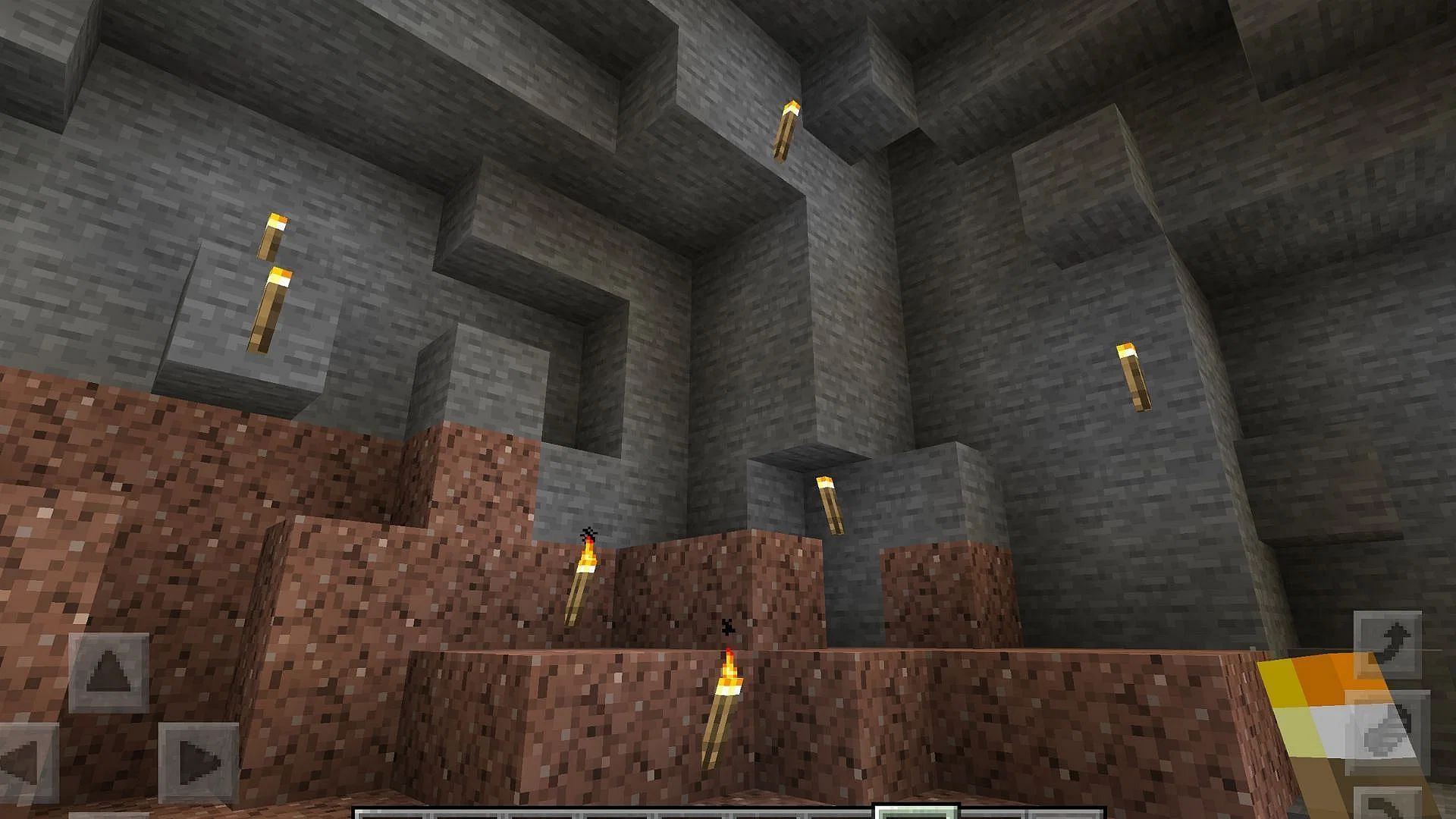 Sur-remplissage avec des torches (Image via Mojang Studios)