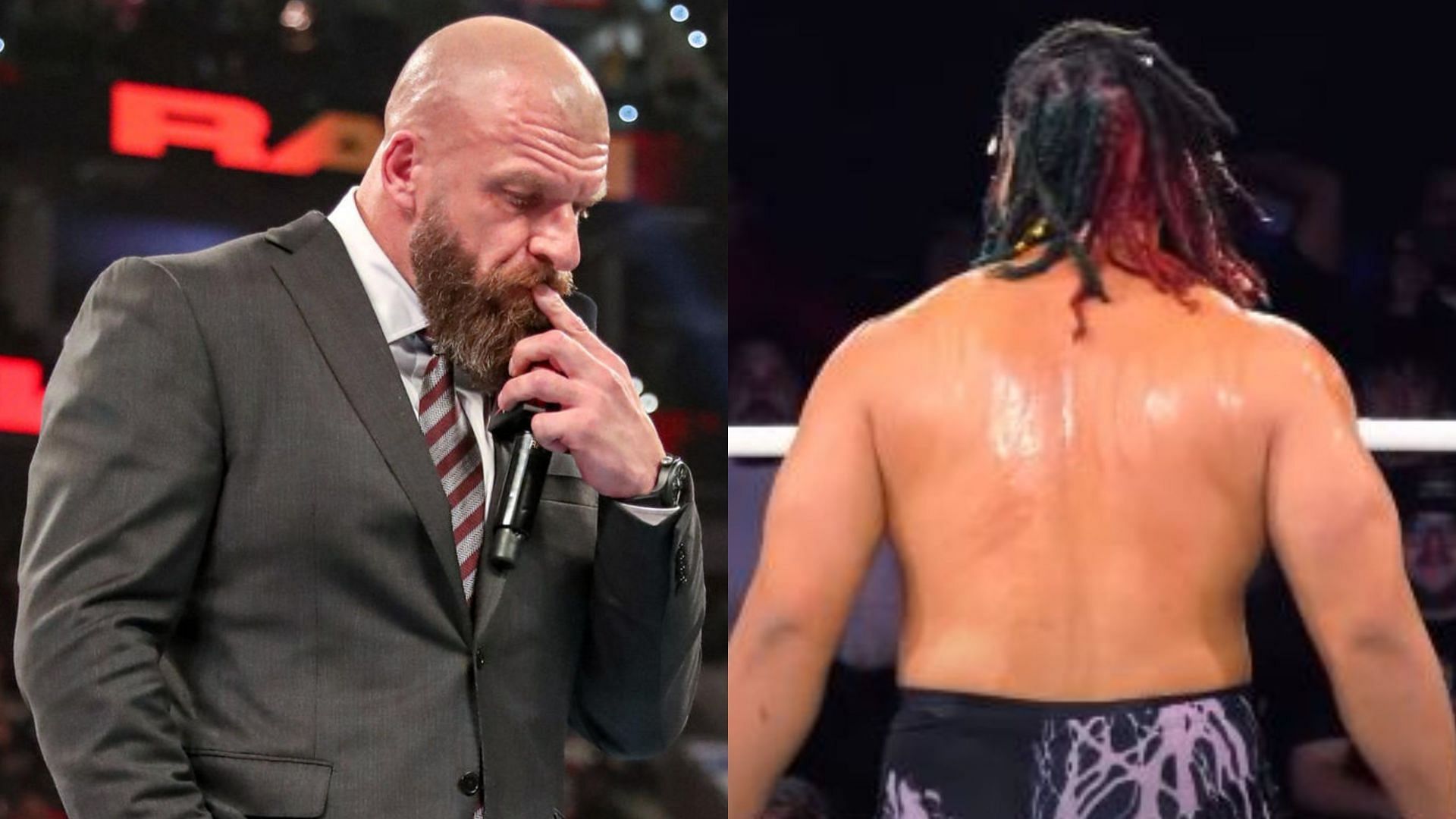 WWE Chief Content Officer Triple H (left) and Jacob Fatu (right)