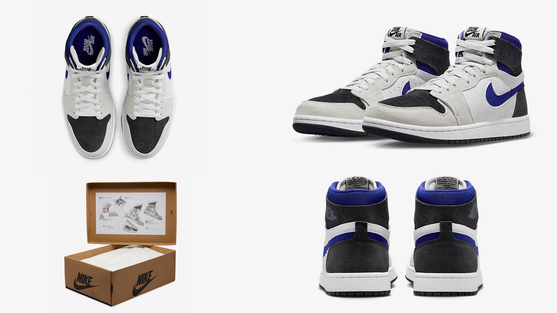 Take a closer look at the Air Jordan 1 High CMFT 2 Concord shoe (Image via YouTube/@ragnoupdates)