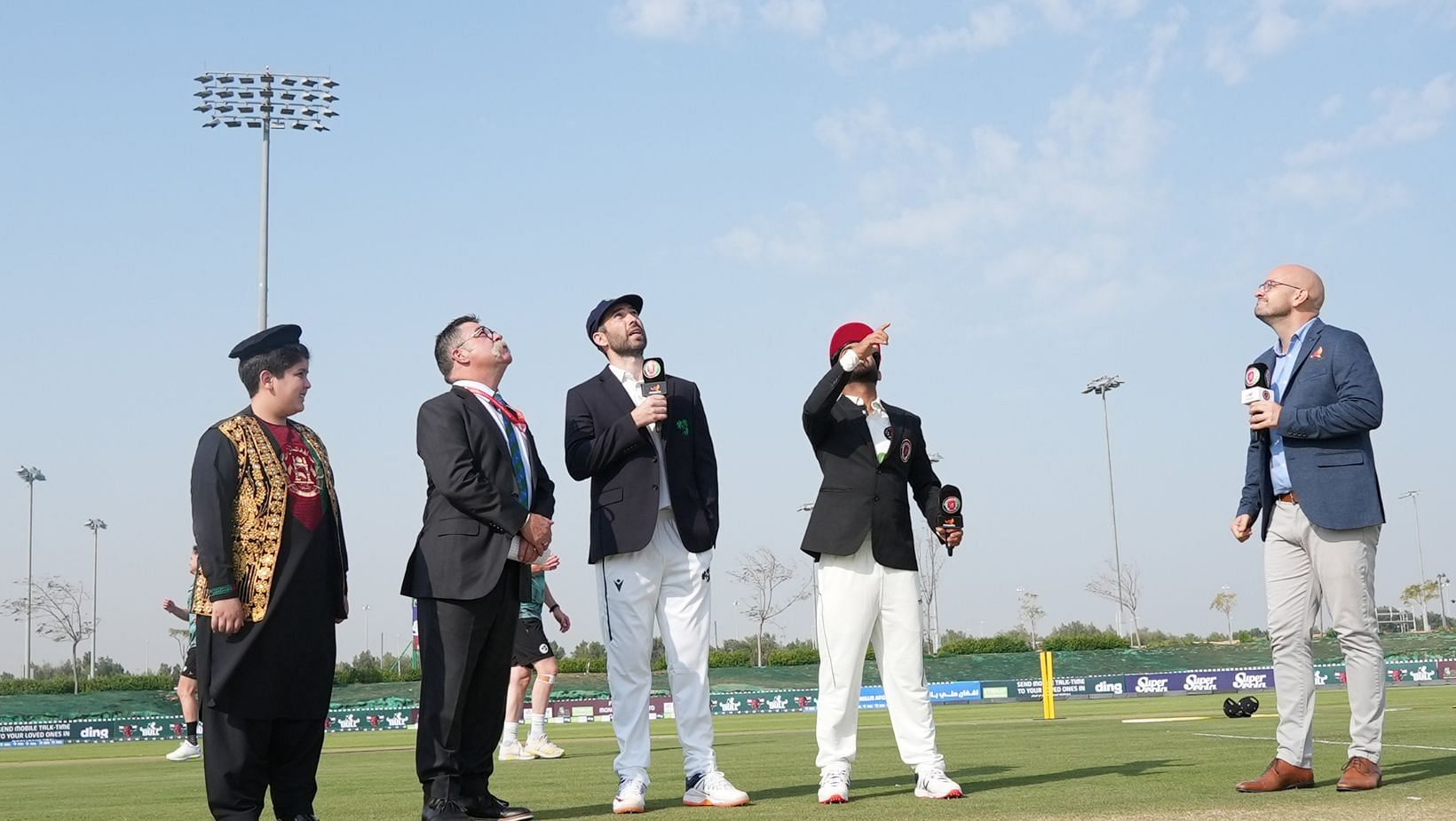 Afghansitan and Ireland captains at toss at Tolerance Oval