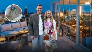 In Photos: Freddie Freeman’s wife Chelsea shows off her $30,500 Hermès Birkin bag while donning a 'Maruja Mallo' print dress on Valentine's Day