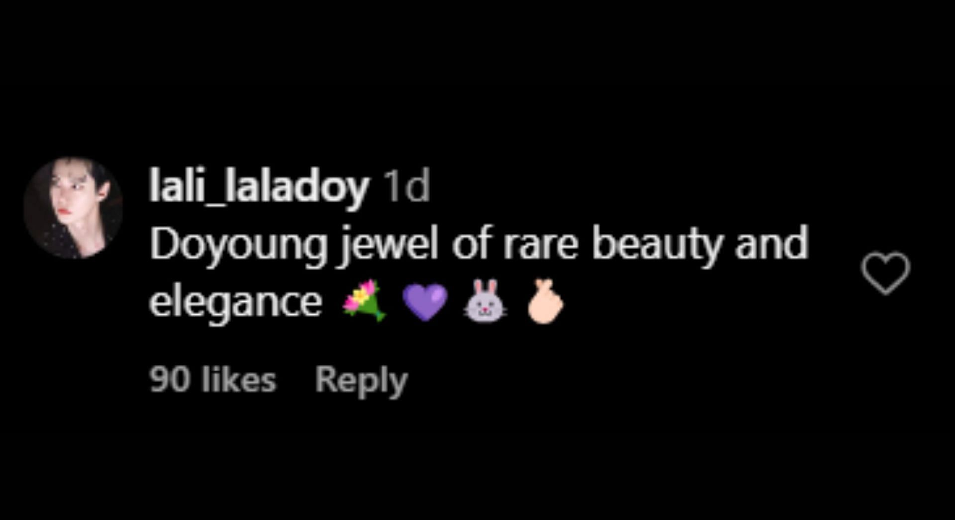 Fan reacts to NCT Doyoung&rsquo;s look for the latest Dolce and Gabbana campaign (Image via Instagram/@lali_laladoy)