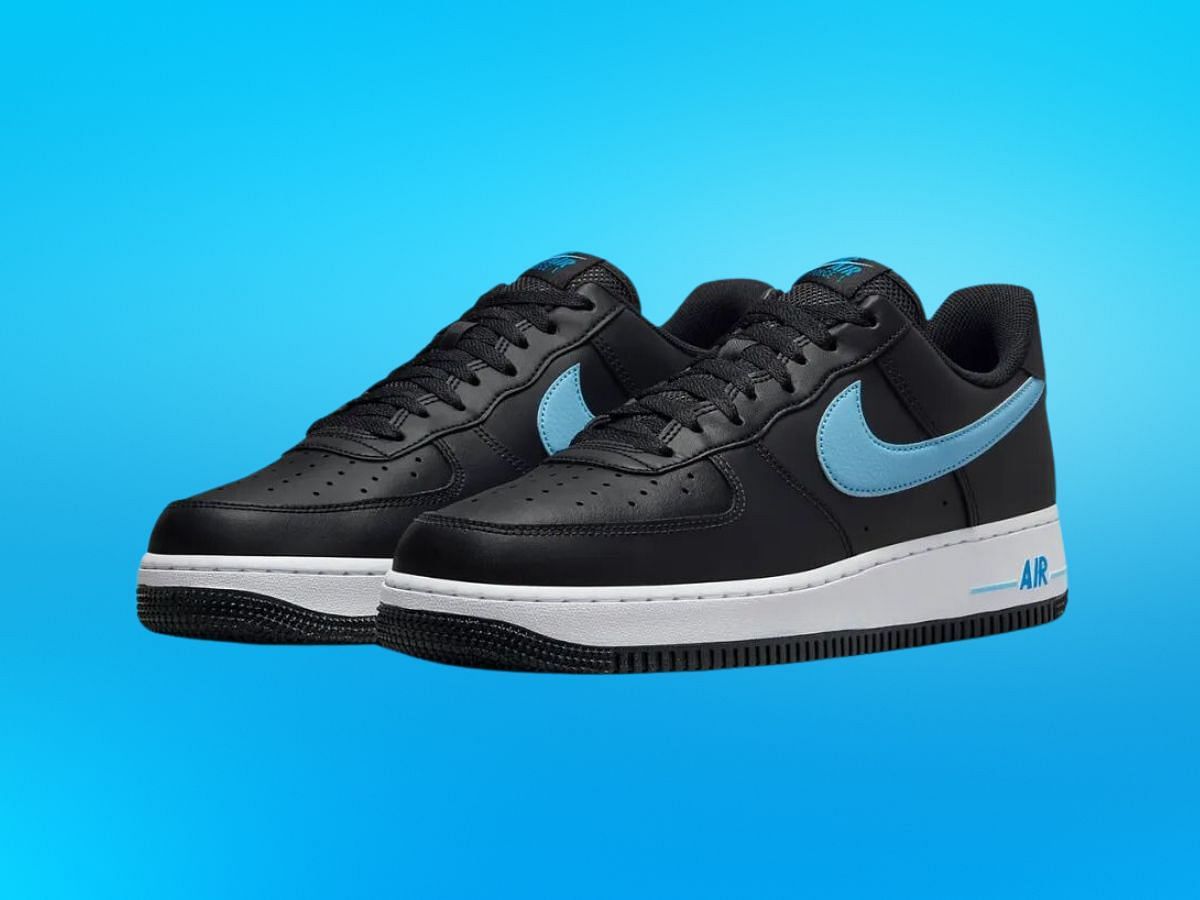 Nike Air Force 1 Low Black/University Blue (Image via YouTube/@ragnoupdates)