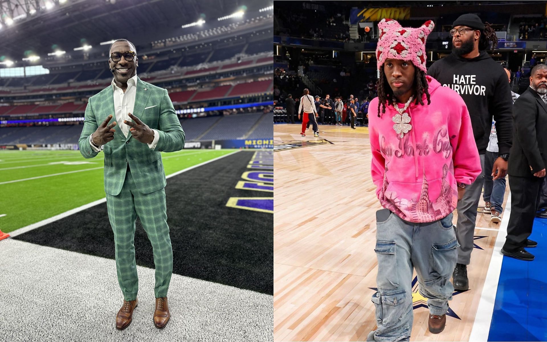 Kai Cenat responds to Shannon Sharpe calling him &quot;three-foot tall&quot; on national television (Image via ShannonSharpe and Kaimafiaupdates/X)