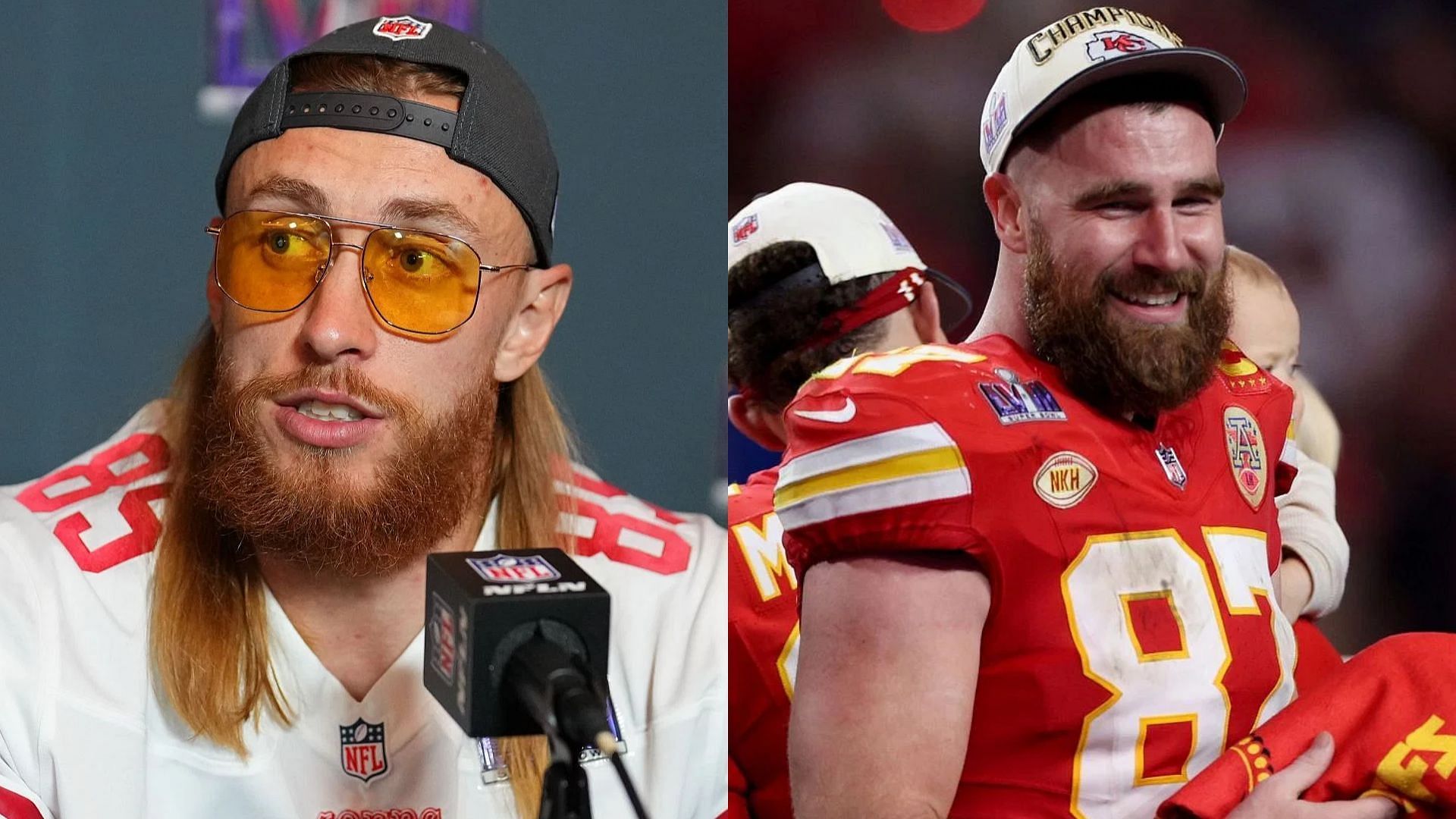 NFL All-Pro tight ends George Kittle and Travis Kelce