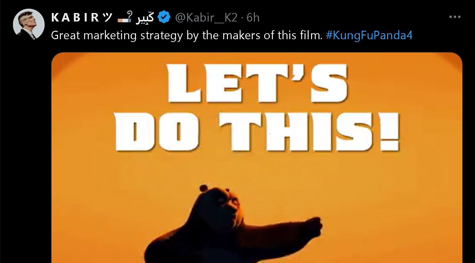 A fan lauding the Dune-inspired Kung Fu Panda trailer (image via X)