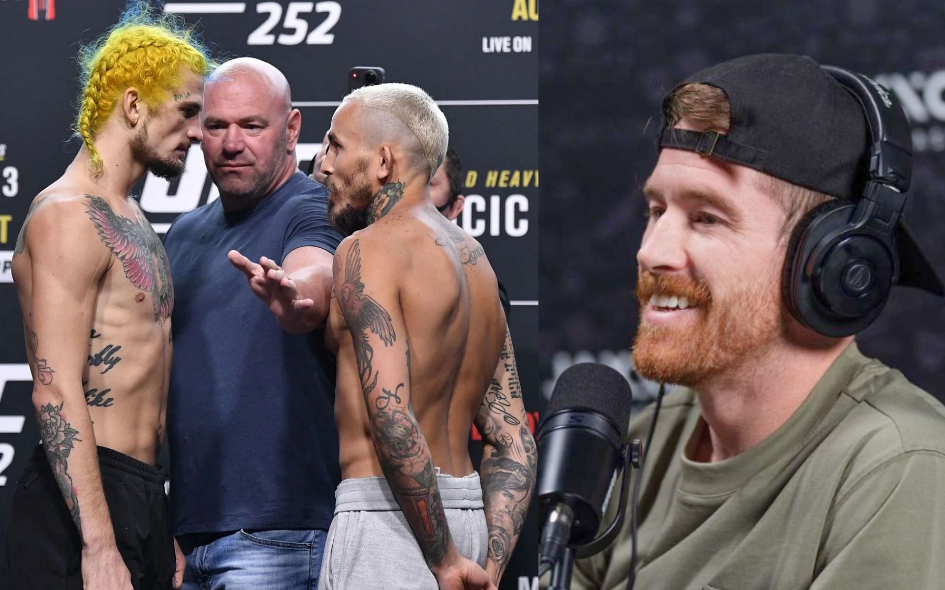 Cory Sandhagen (right) believes Marlon Vera (middle) could be an awkward challenge for Sean O