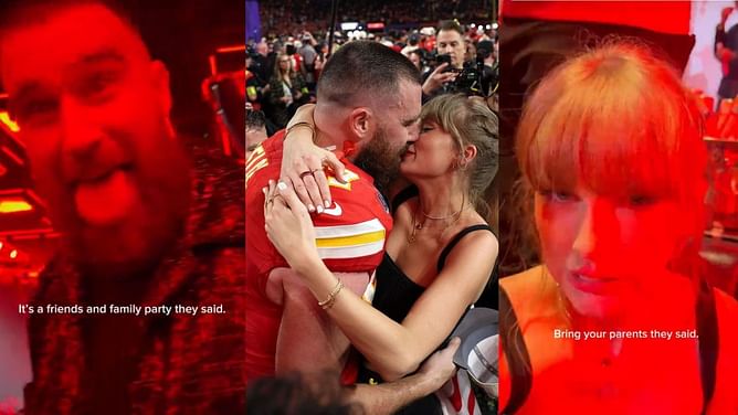 WATCH: Travis Kelce finally makes debut on Taylor Swift's TikTok at Super Bowl after-party