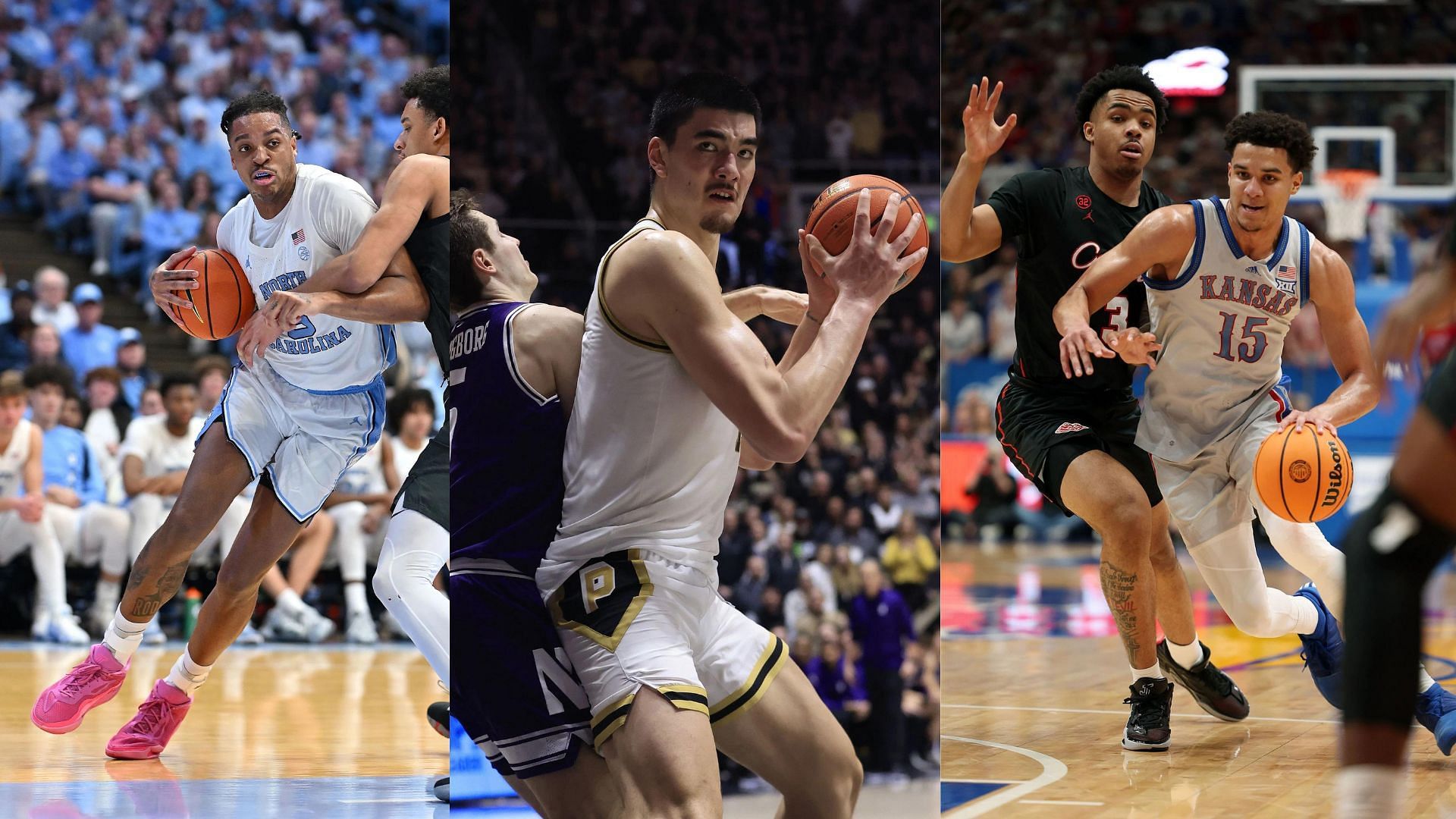 Seniors Armando Bacot (left), Zach Edey (middle), and Kevin McCullar (right)