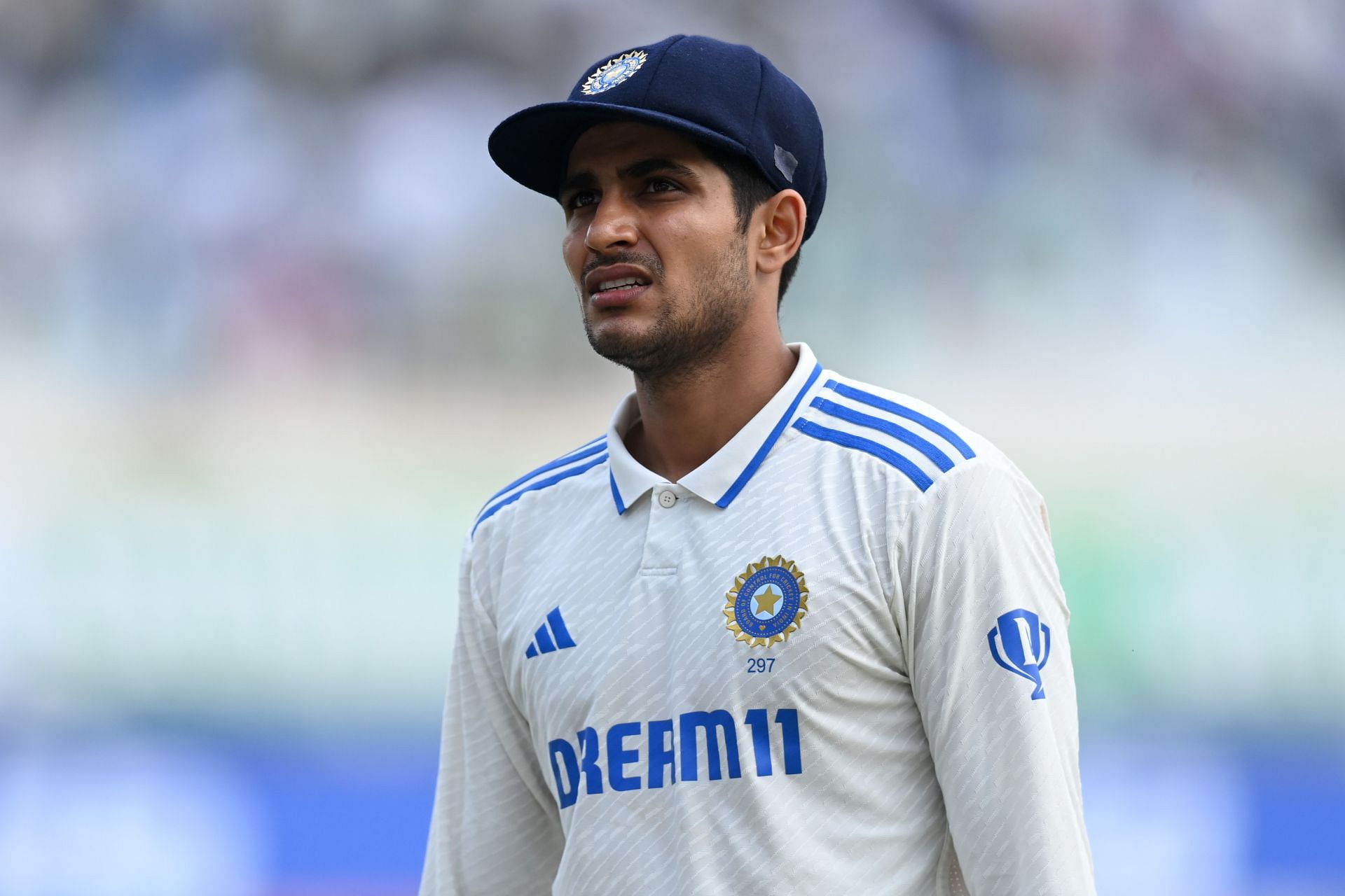 Shubman Gill looks on: India v England - 4th Test Match: Day Four