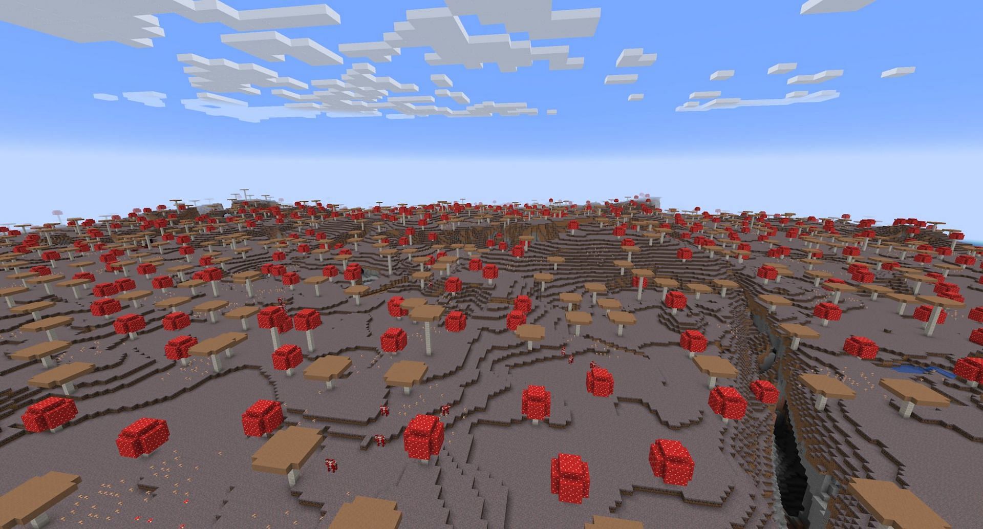 A small portion of one of the two mushroom continents (Image via Mojang Studios)