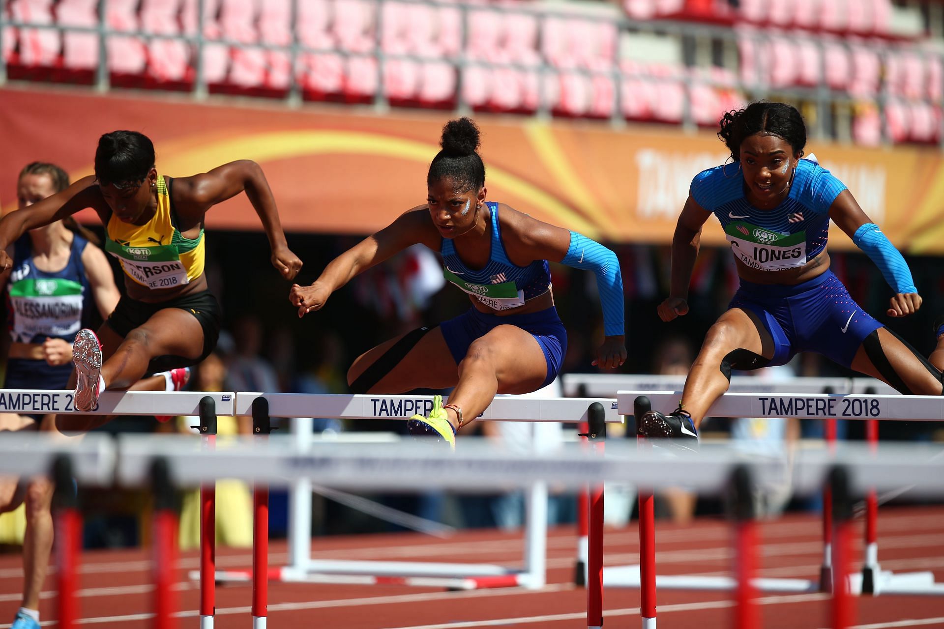 Tia Jones at the IAAF World U20 Championships.