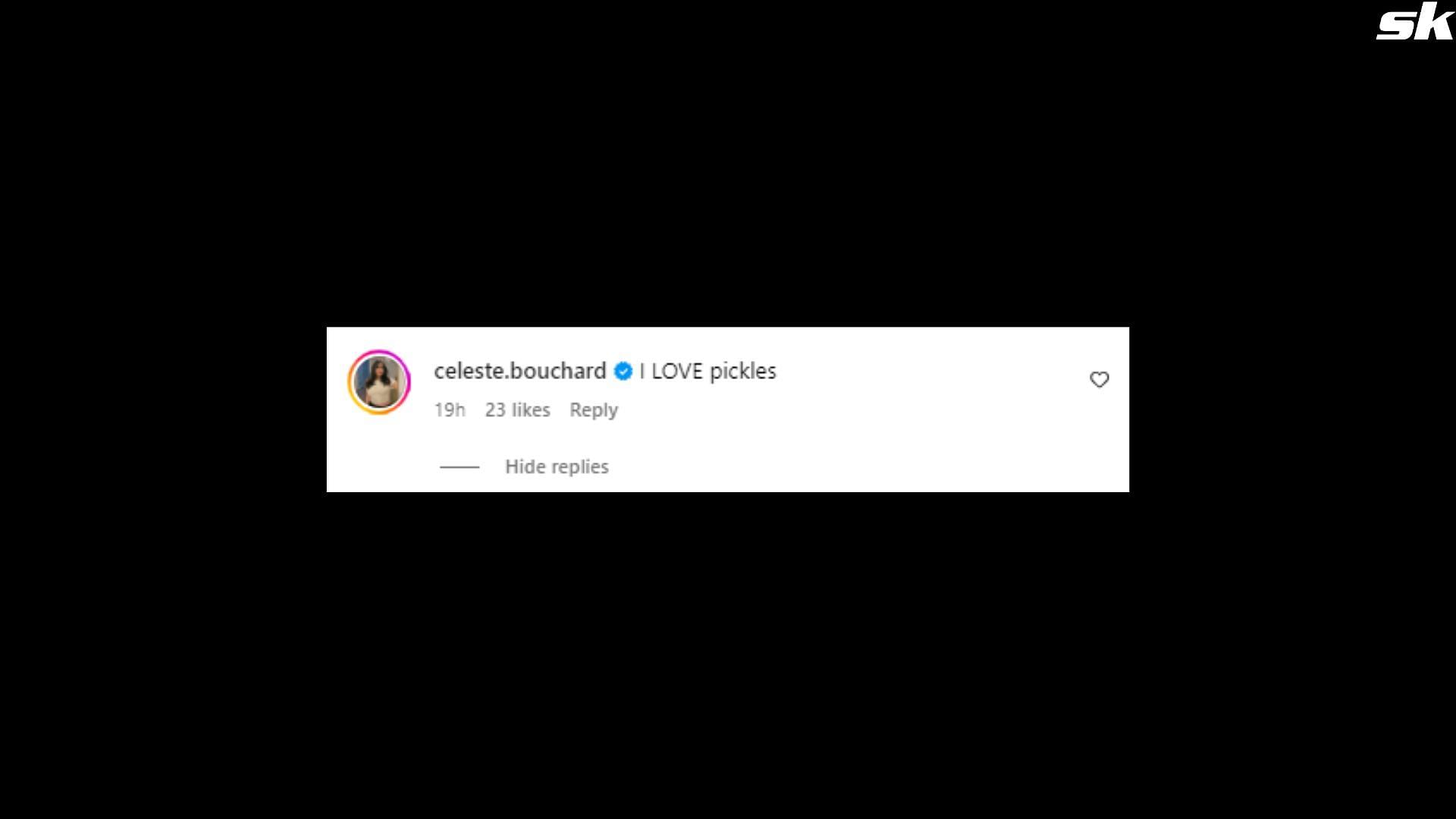 Celeste Bouchard, Eugenie Bouchard&#039;s cousin, dropped a comment on her post
