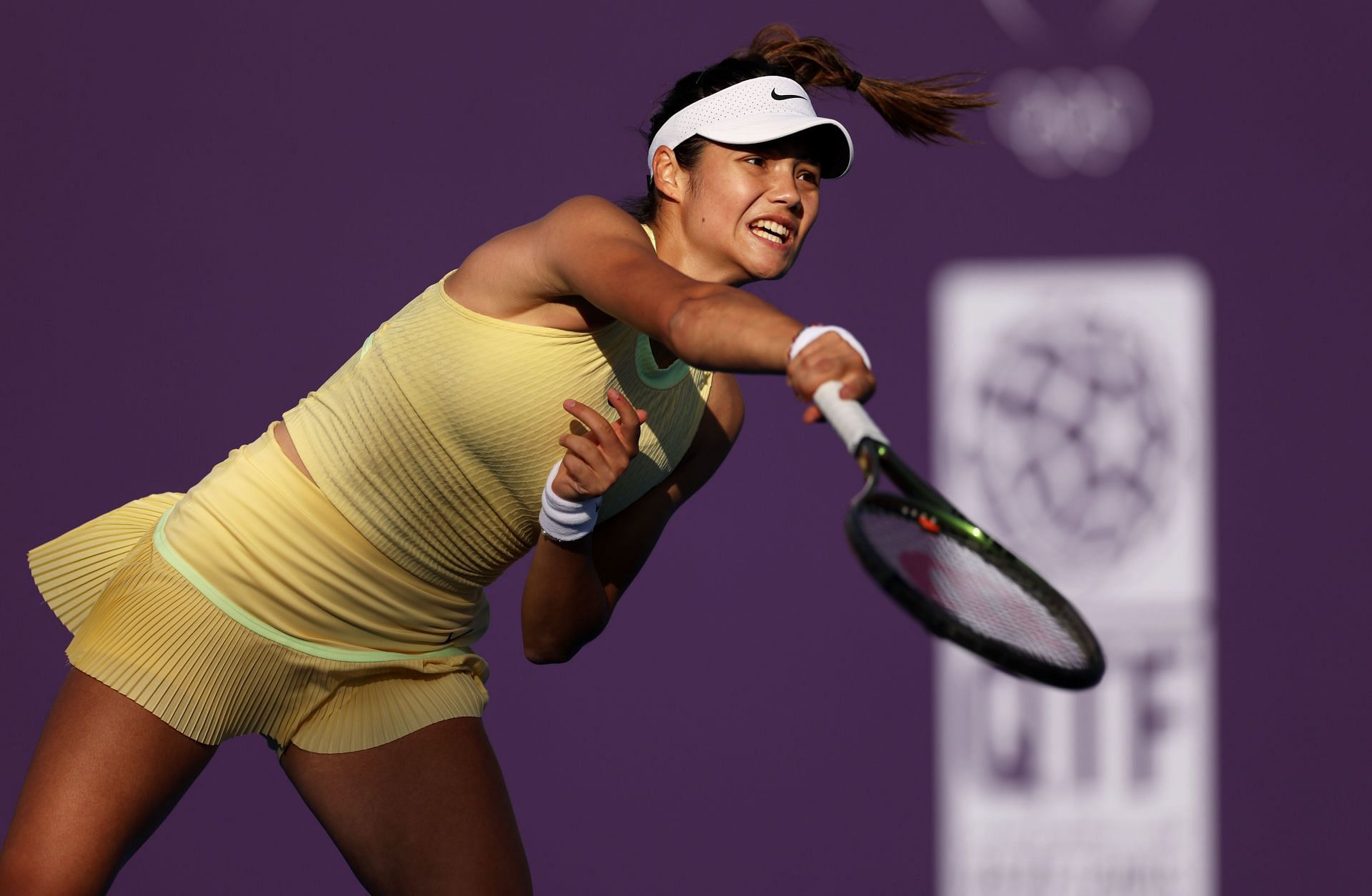 Emma Raducanu pictured at the 2024 Qatar Open