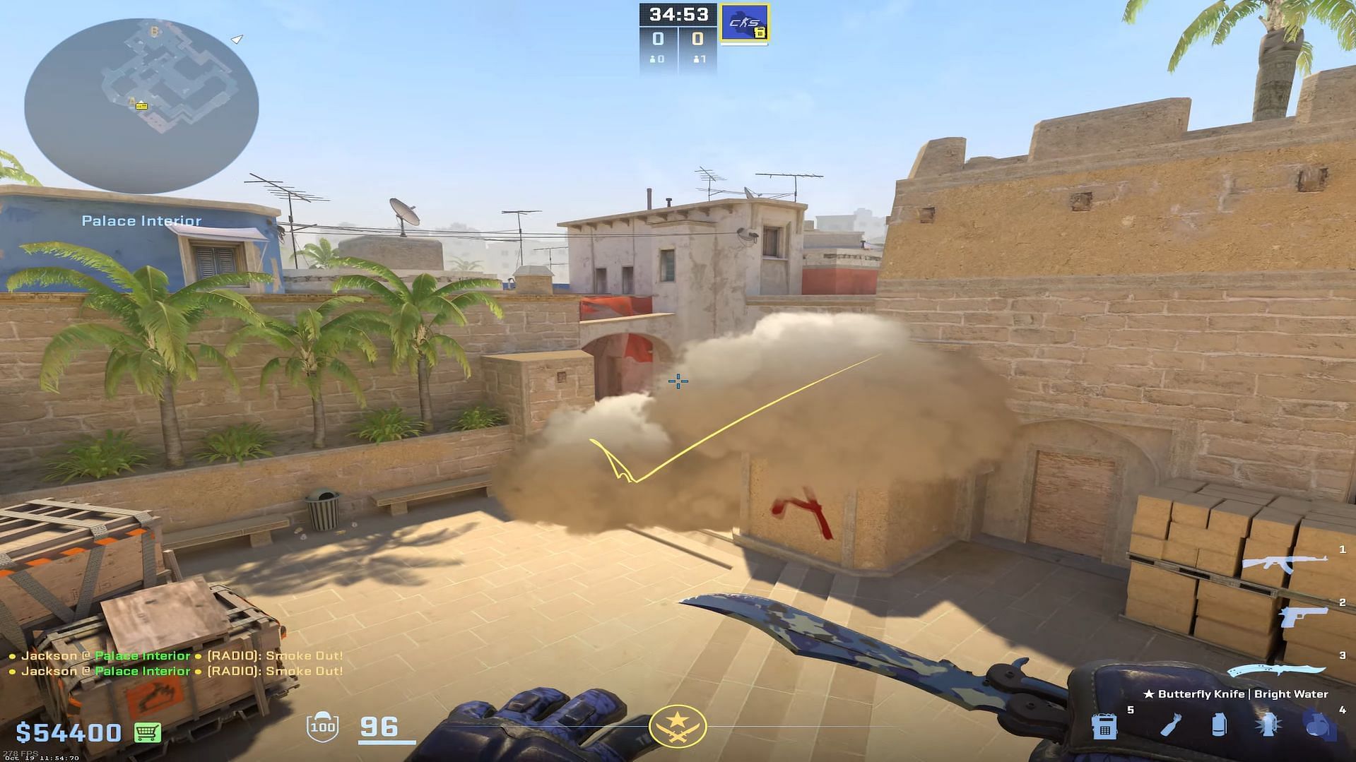 Smokes and flashes in CS2 (Image via Valve || YouTube/CS Tactics)