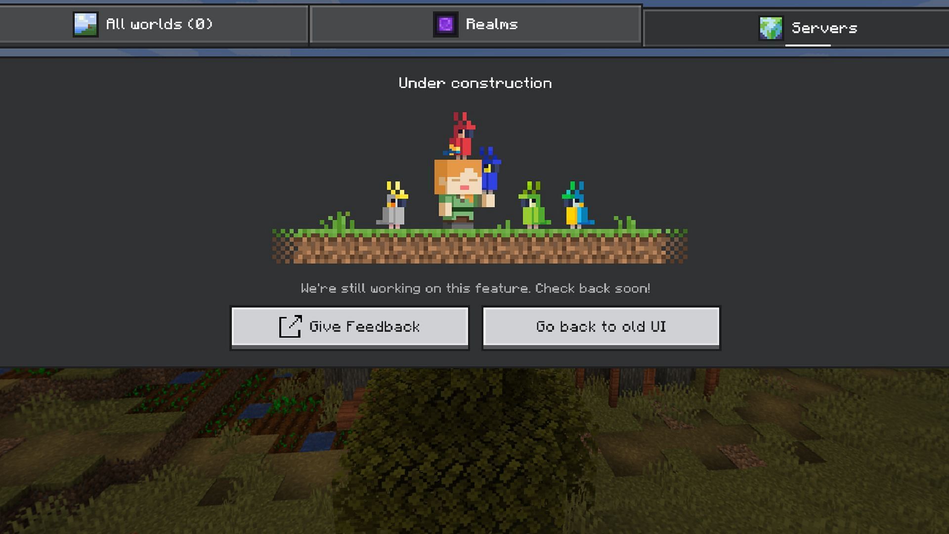 A new server browser is being developed in the current slate of Minecraft Previews (Image via Mojang)