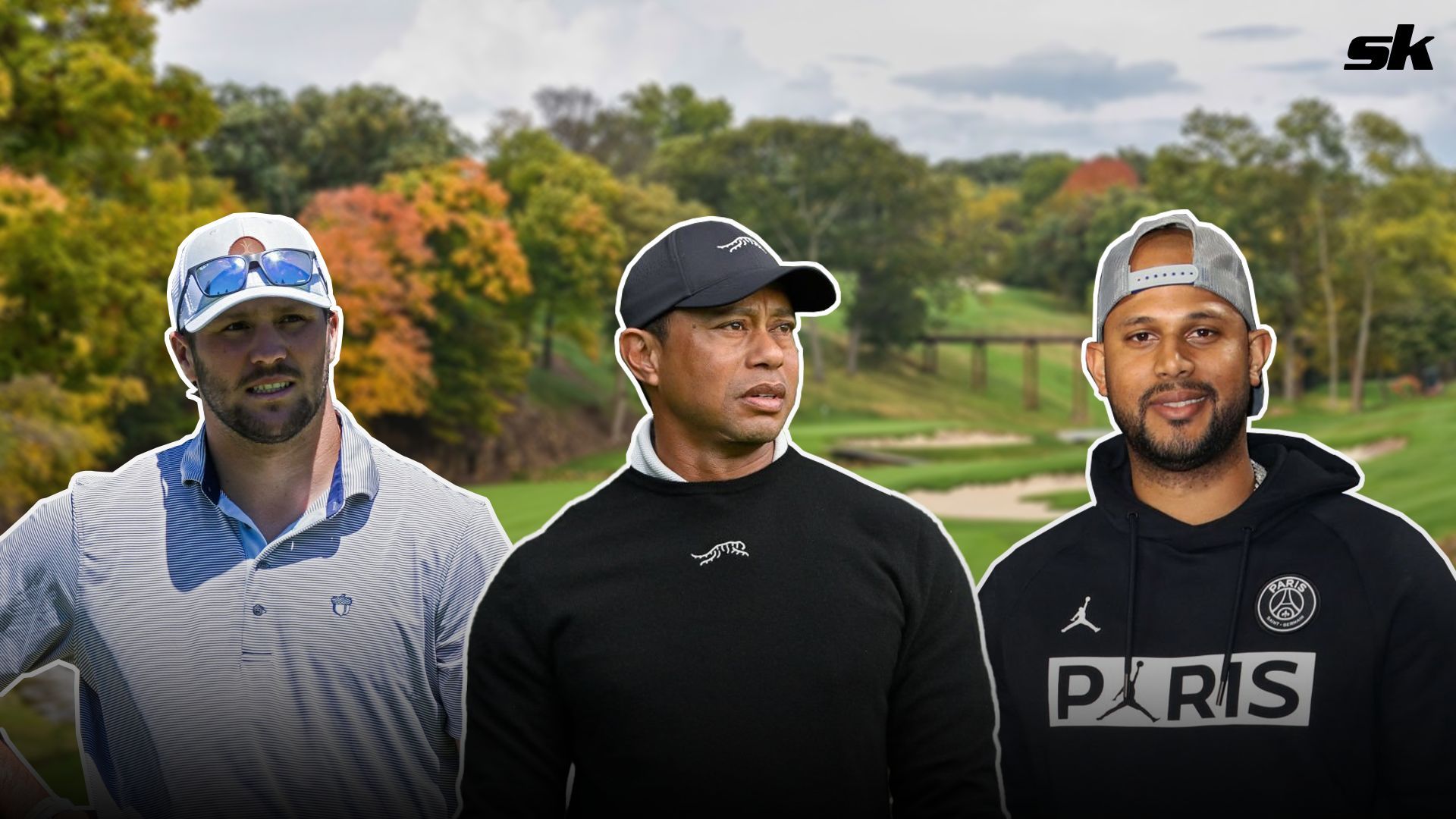 Aaron Hicks seen hanging out with Tiger Woods and Josh Allen