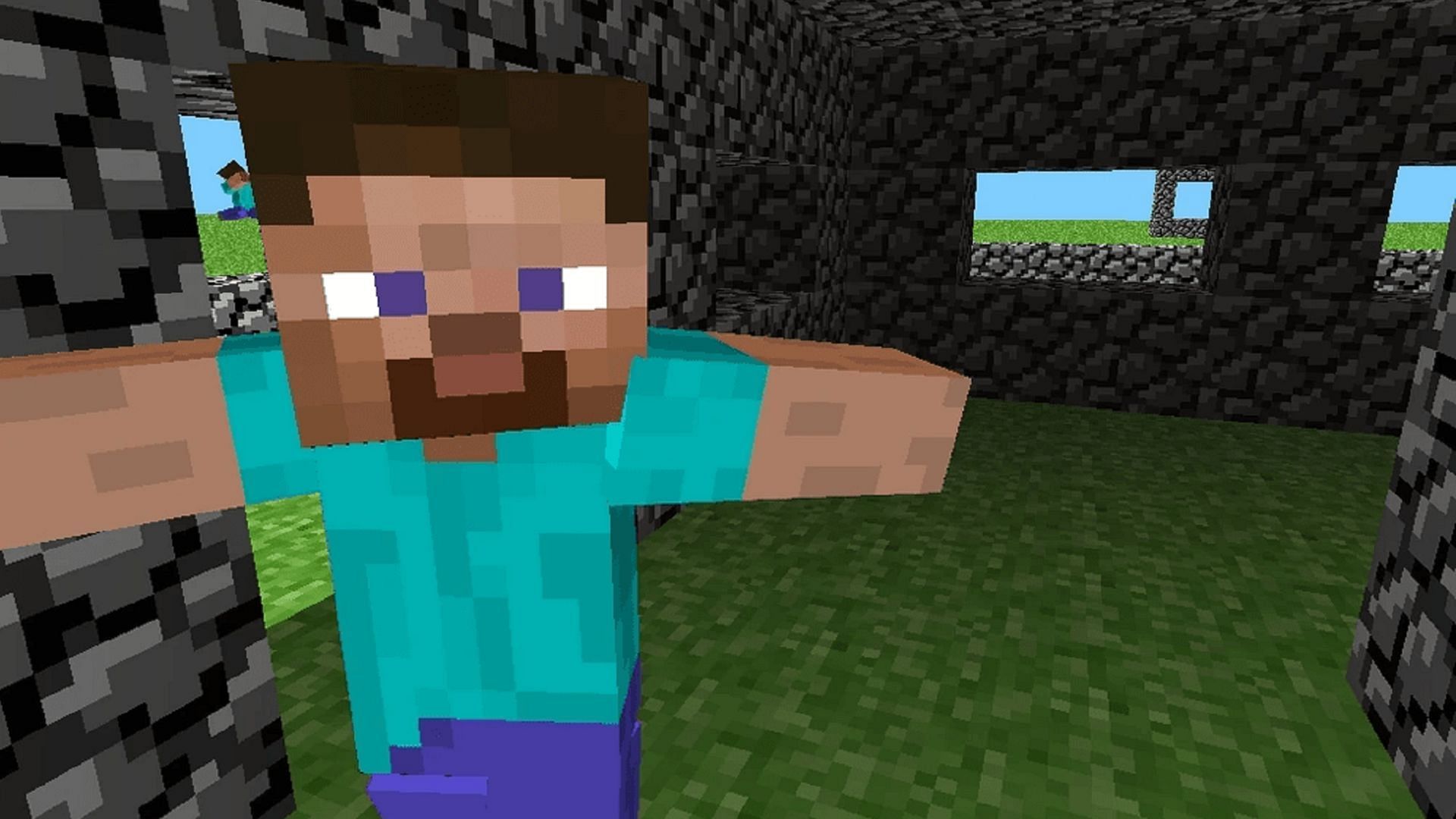 This mod brings back the hilarious walking animation from the game&#039;s early days (Image via Mojang)
