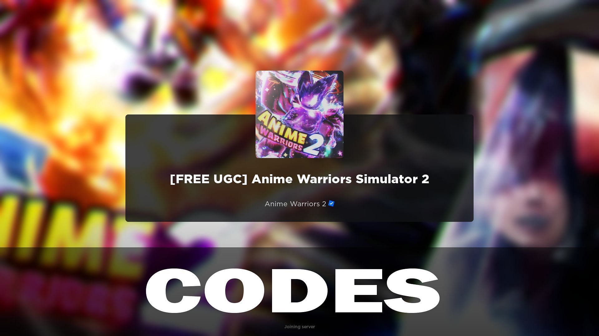 Anime Warriors Simulator 2 codes
