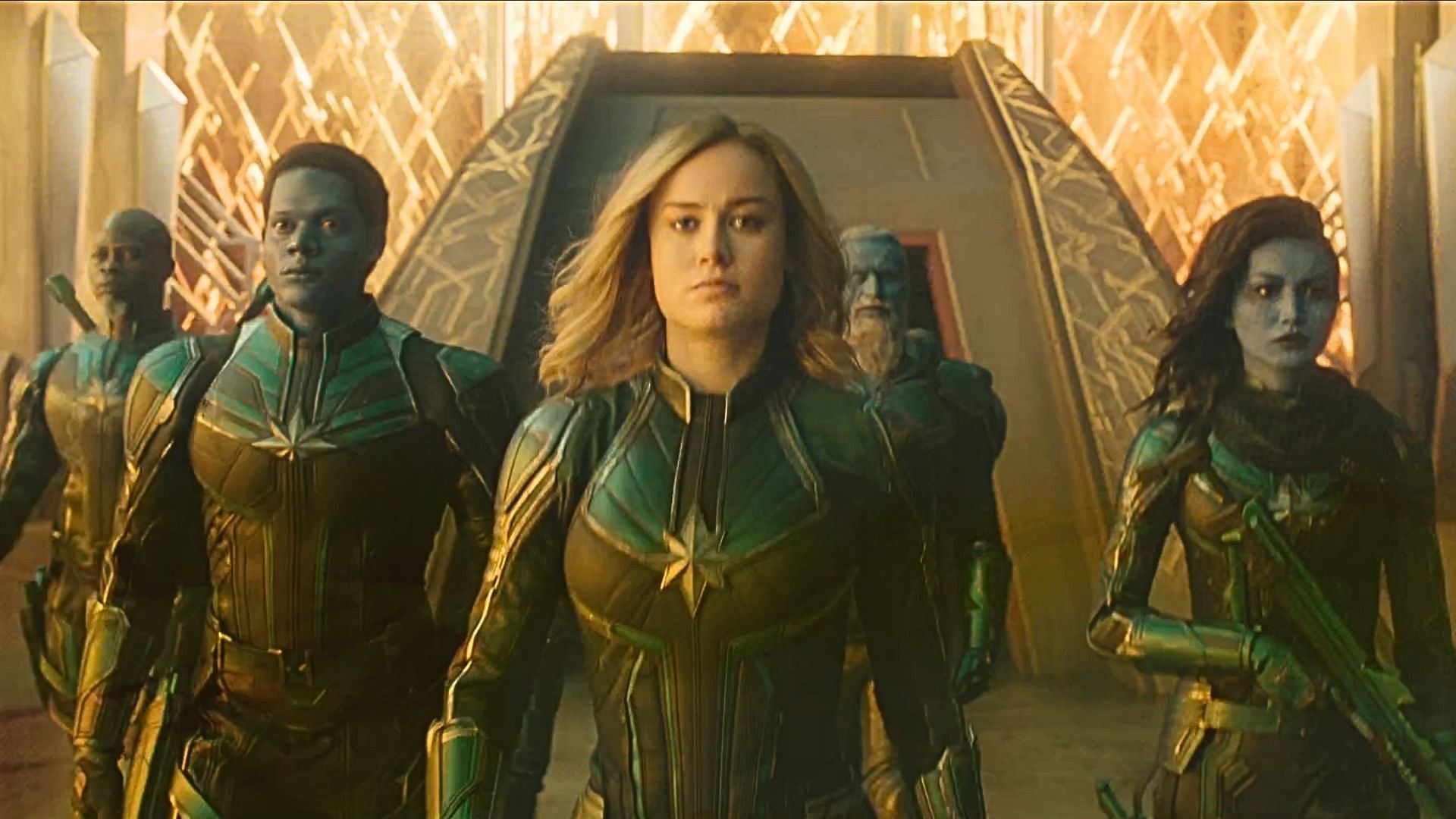 Captain Marvel played by Brie Larson (Image via YouTube/YT Movies, 00:29)
