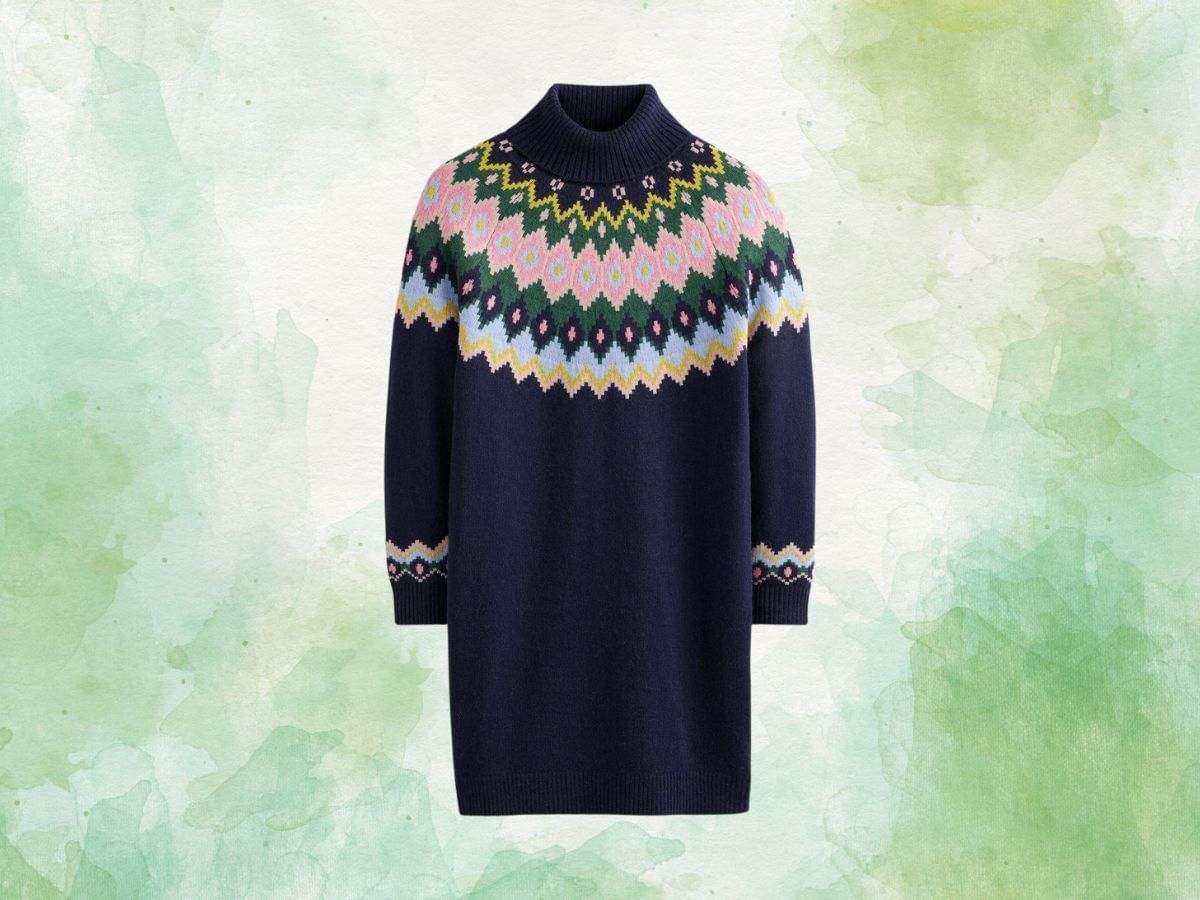 Boden Edith Fair Isle Knitted Dress (Image via BODEN)